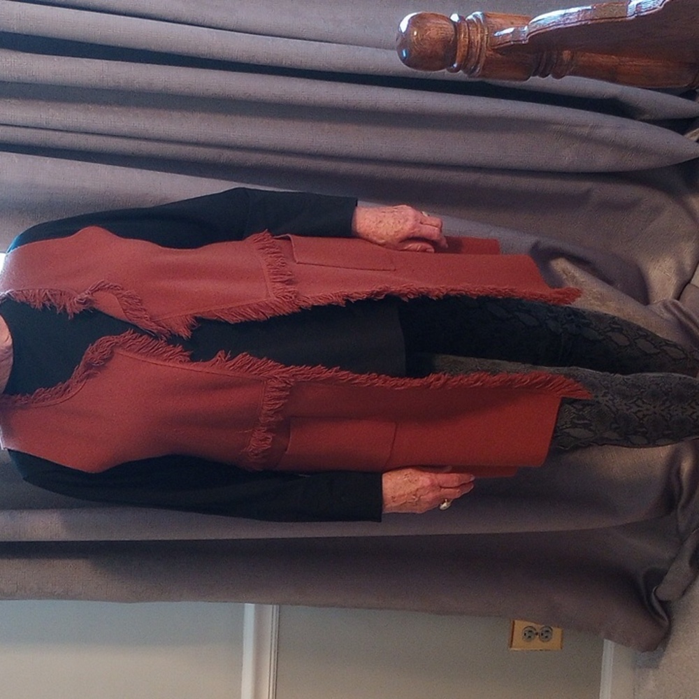 Women's Rust Sleeveless Sweater Vest - Picture 2 of 7